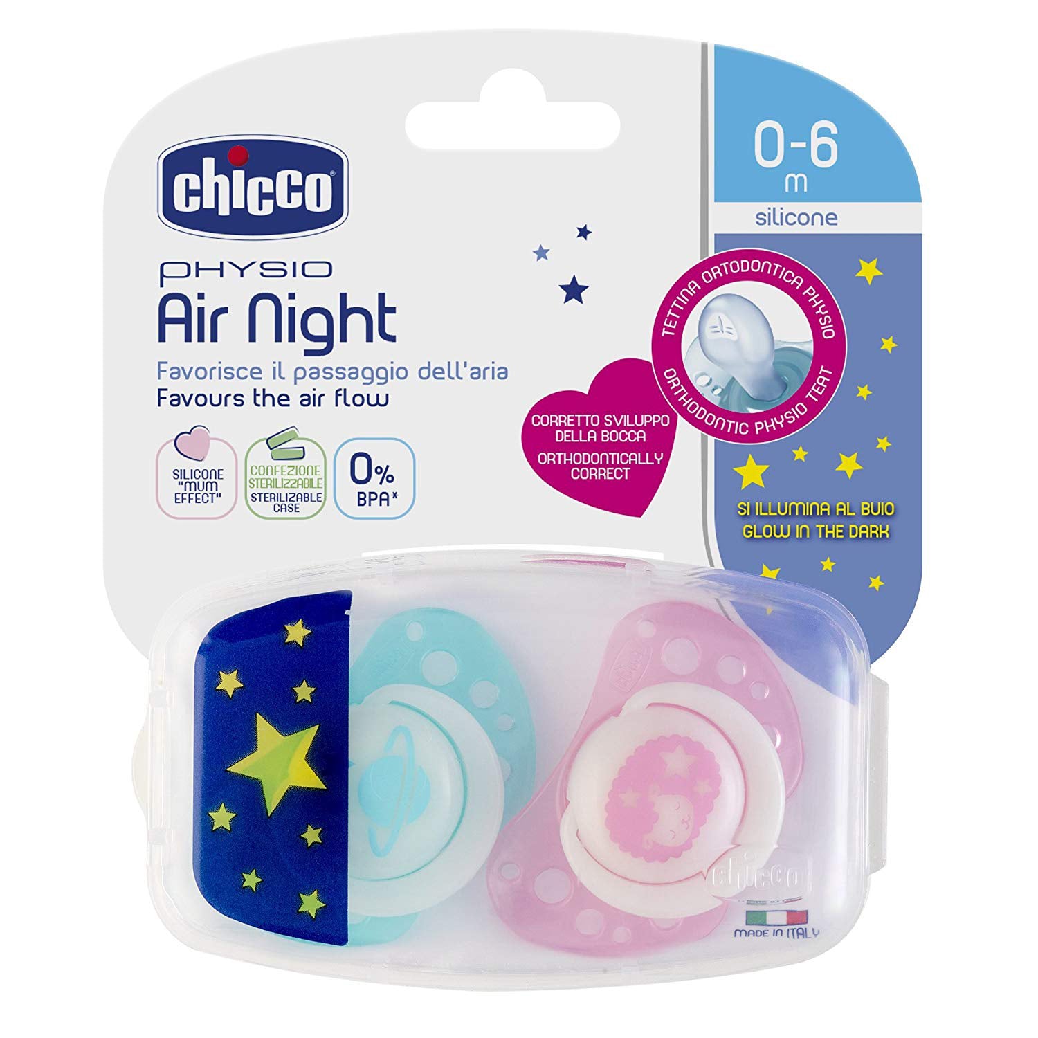 Chicco S/Physio A/Lumi 0-6m 2pcs/Case